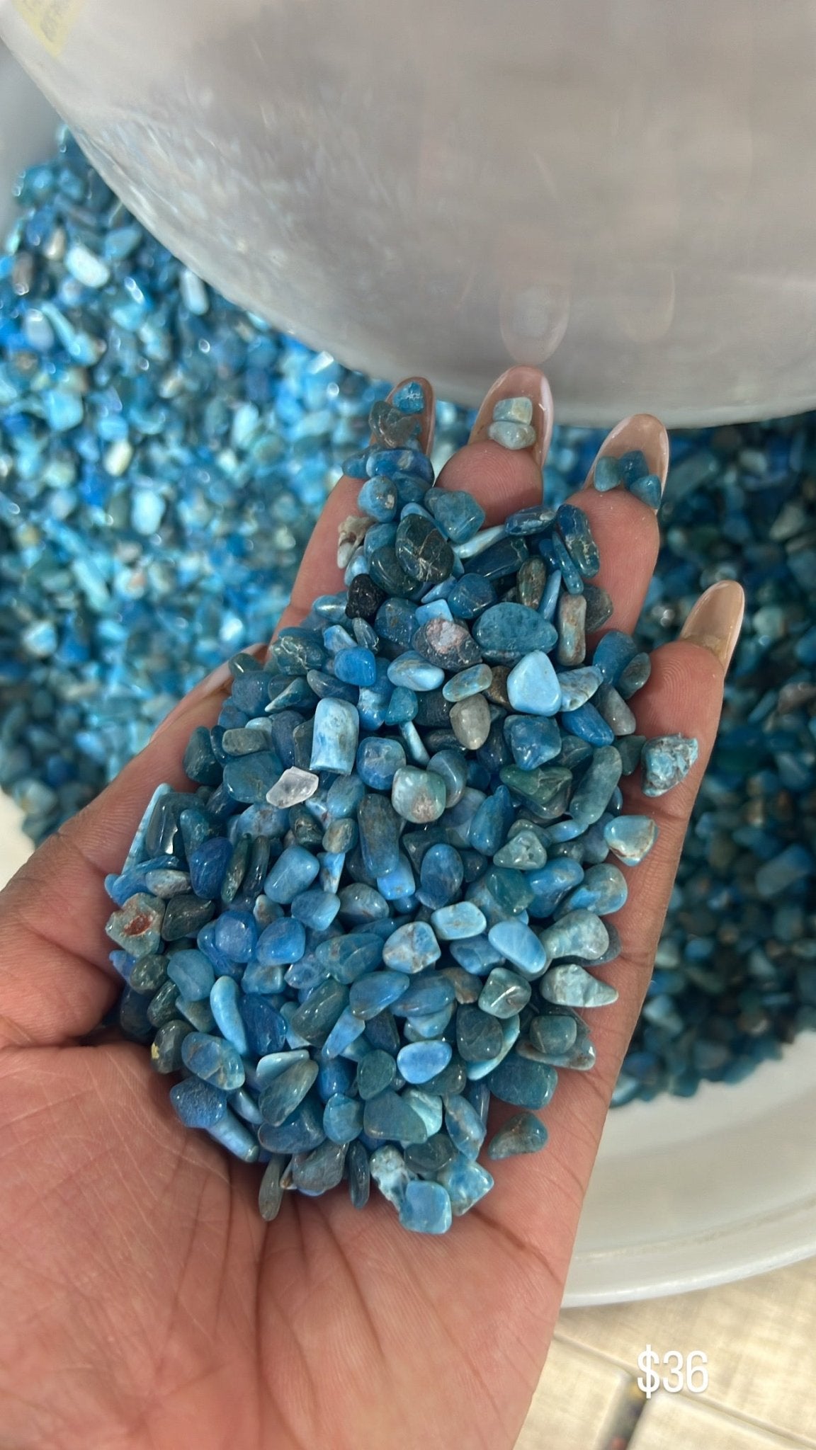 Blue Apatite Chips - Sun Crystal WholesalerChips