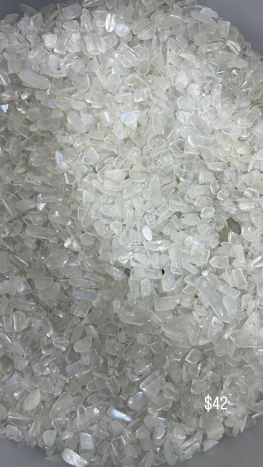 White Moonstone Chips - Sun Crystal WholesalerChips
